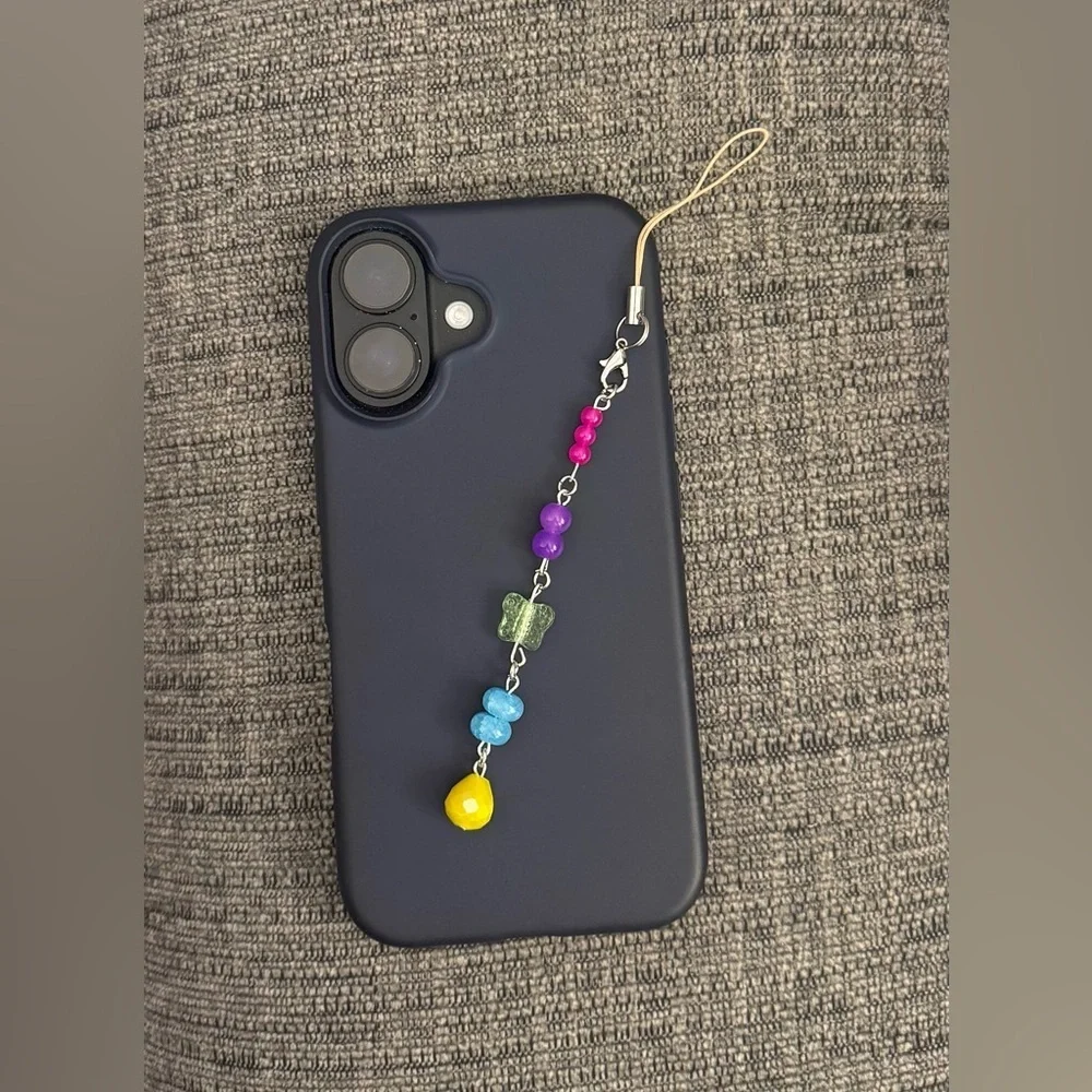 Vibrant Handmade Multicolor Beaded Phone Charm